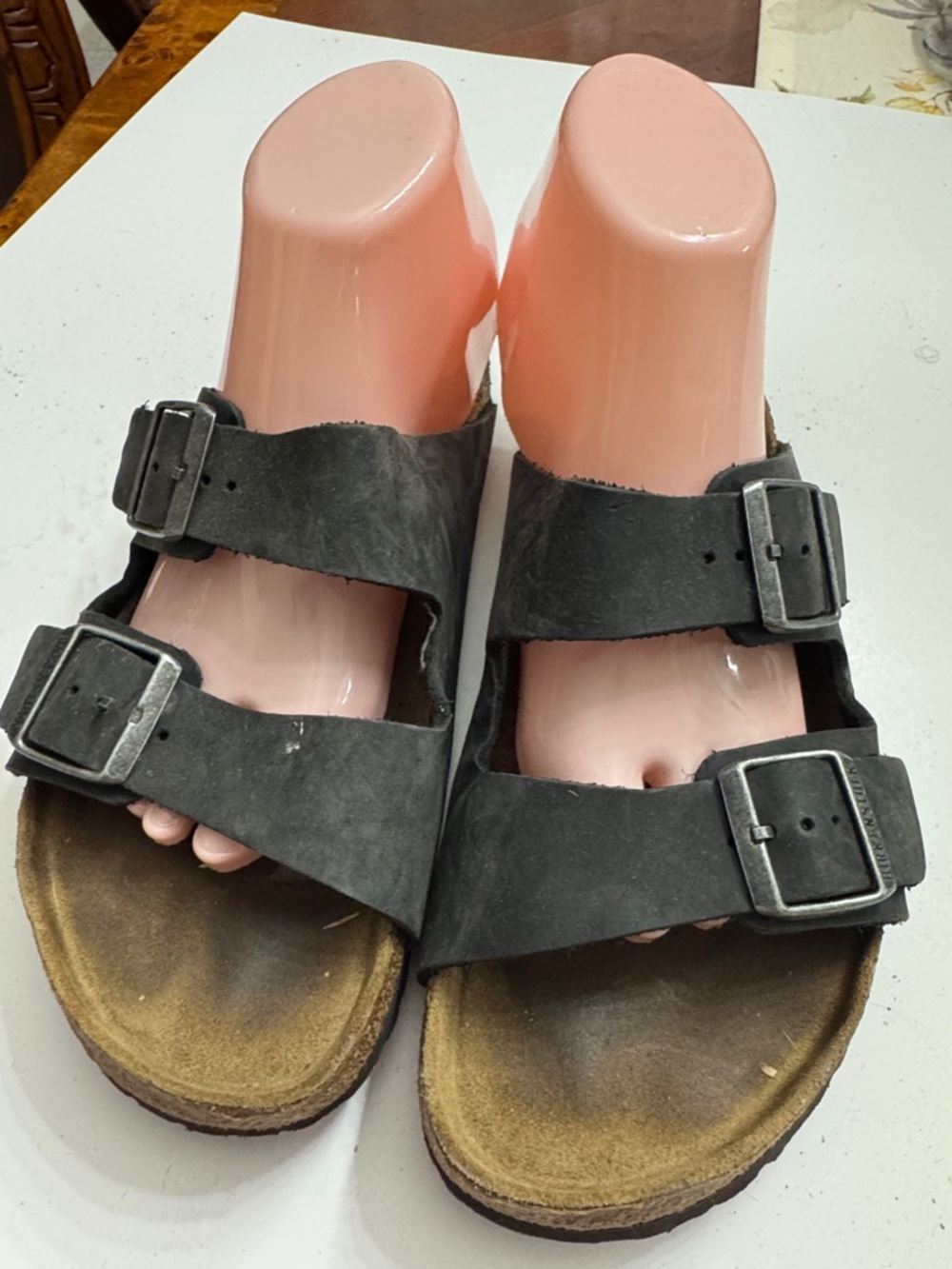 Black Double-Buckle Slide Slipper for men 41